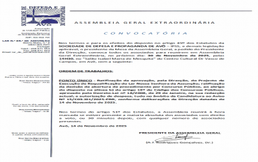 ASSEMBLEIA GERAL EXTRAORDINÁRIA - CONVOCATÓRIA 30/11/2025